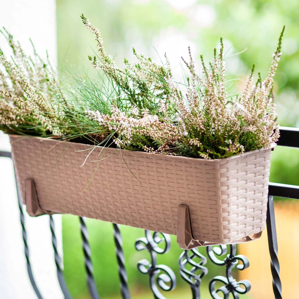 KADAX Fioriera da balcone 40 cm, supporto per vaso, manici (3 pezzi)