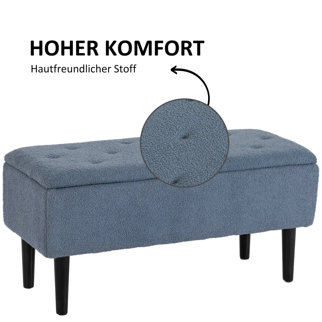 Divano con cassetti ¨C zephmum ¨C blu 95x38x45 cm