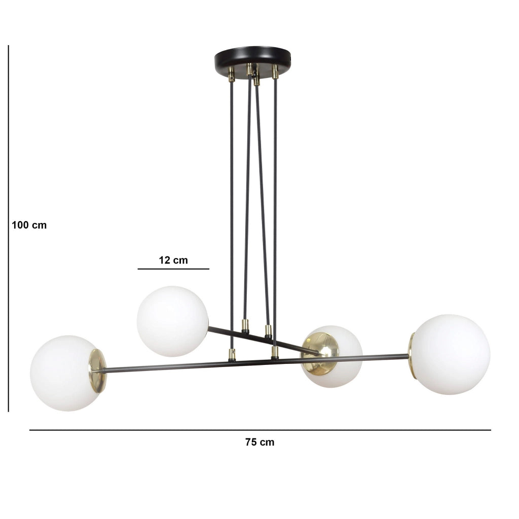 Lampadario Emibig OGNIS 4xE14 bianco altezza regol.