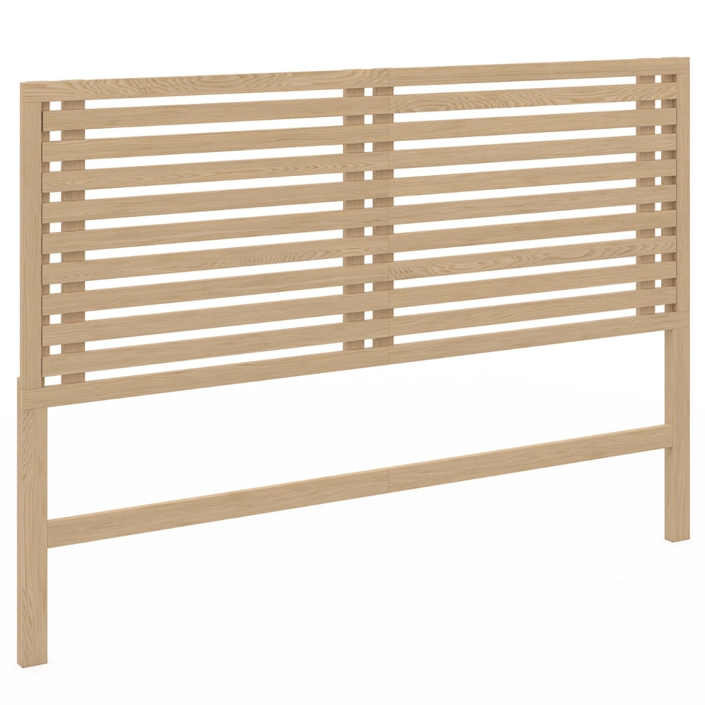 IDMarket - Cabecero de listones de madera clara AVA 160 CM