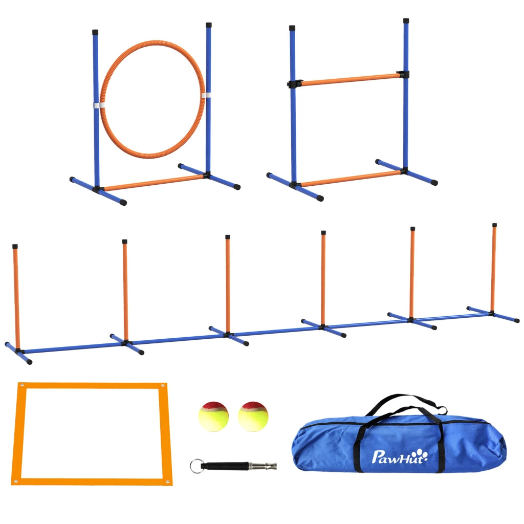 Set Agility per Cani ¨C zephmum ¨C Blu e Rosso, 352x66x69 cm