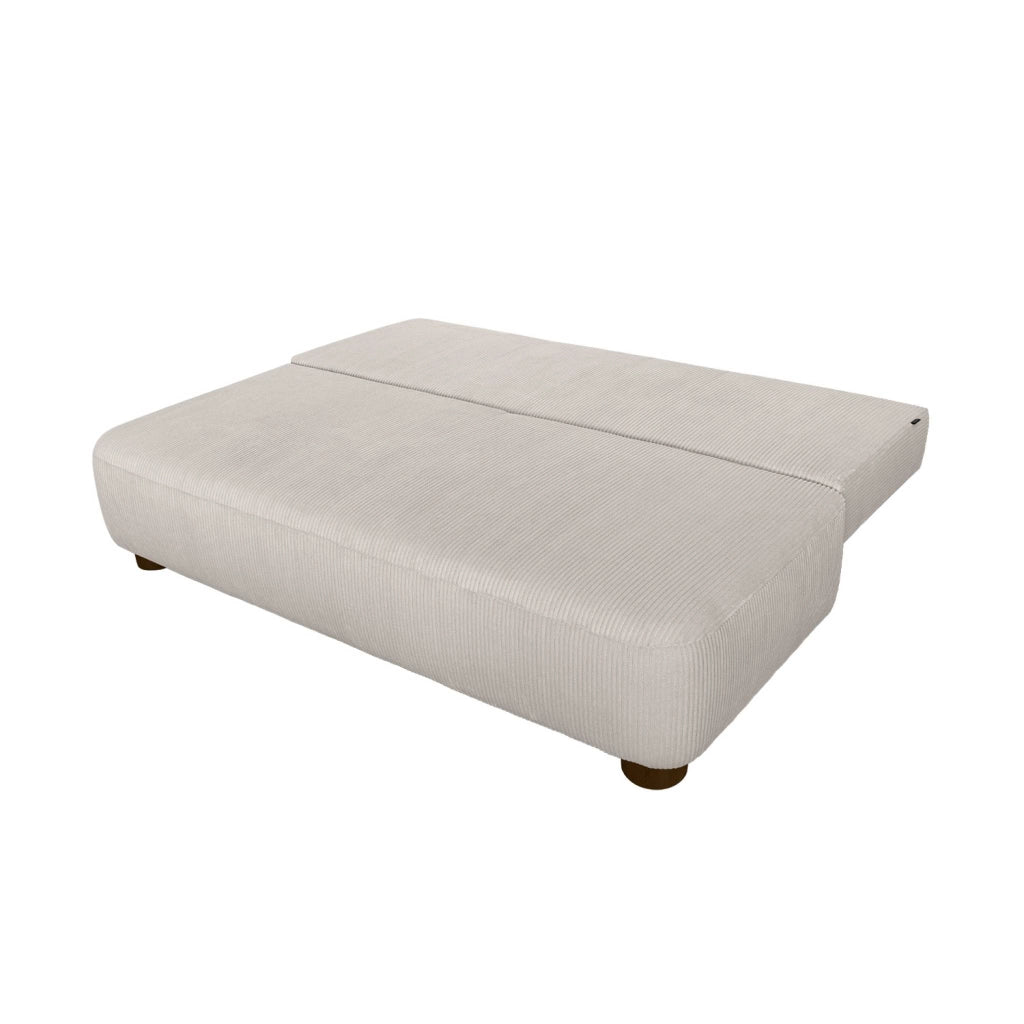 Divano letto in velluto a coste, 3 posti, beige grigio