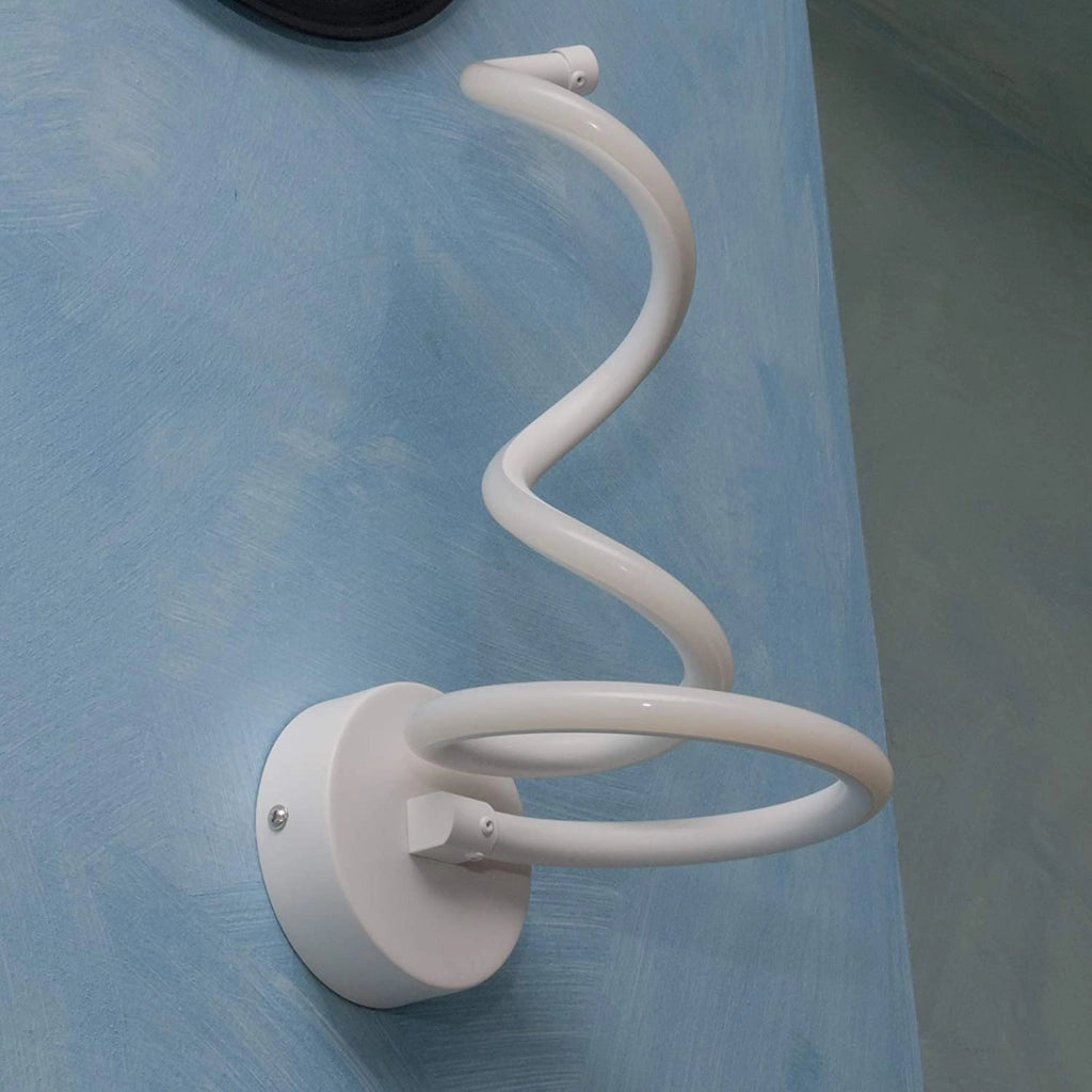 APPLIQUE LAMPADA DA PARETE A SPIRALE PER INTERNO LED LUCE FREDDA 6500K 12W
