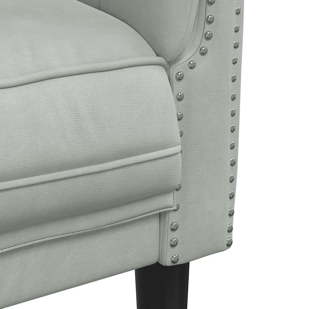 Poltrona | Sedia Relax Grigio Chiaro in Velluto