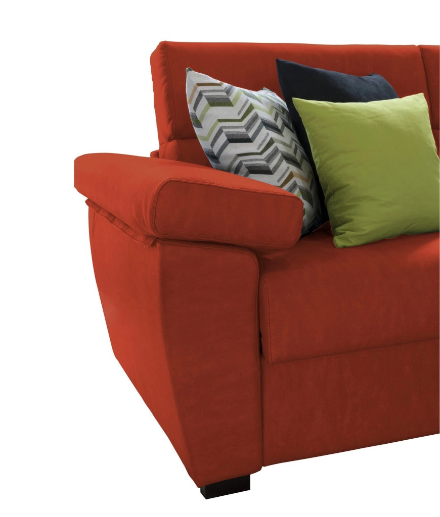 Trino, Divano Letto 3 Posti Sfoderabile Made in Italy, 225x95 cm Arancione