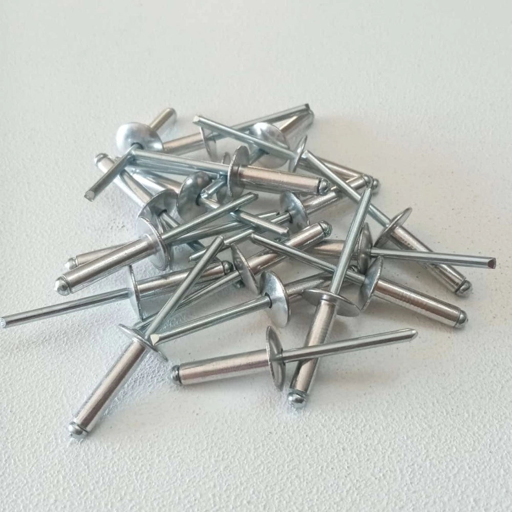 Rivetti alluminio / acciaio 4,8x20mm - 100pz testa larga modello a strappo
