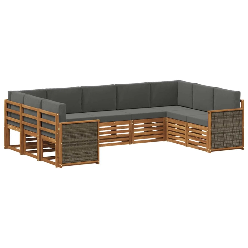 Set di divani da esterno 7 pz Naturale e Antracite 3384828