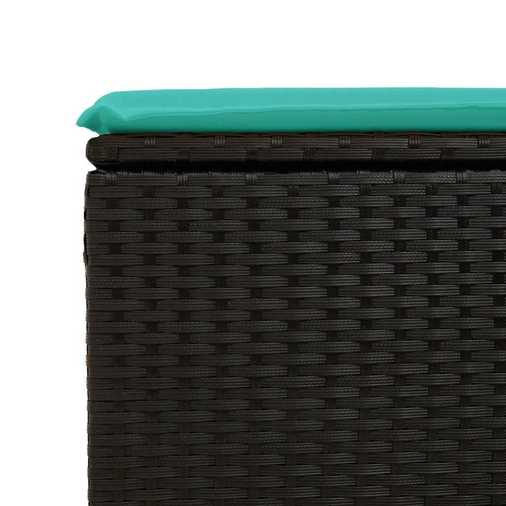 Set Divani da Giardino con Cuscini 2 pz Nero Polyrattan Acacia 3328680