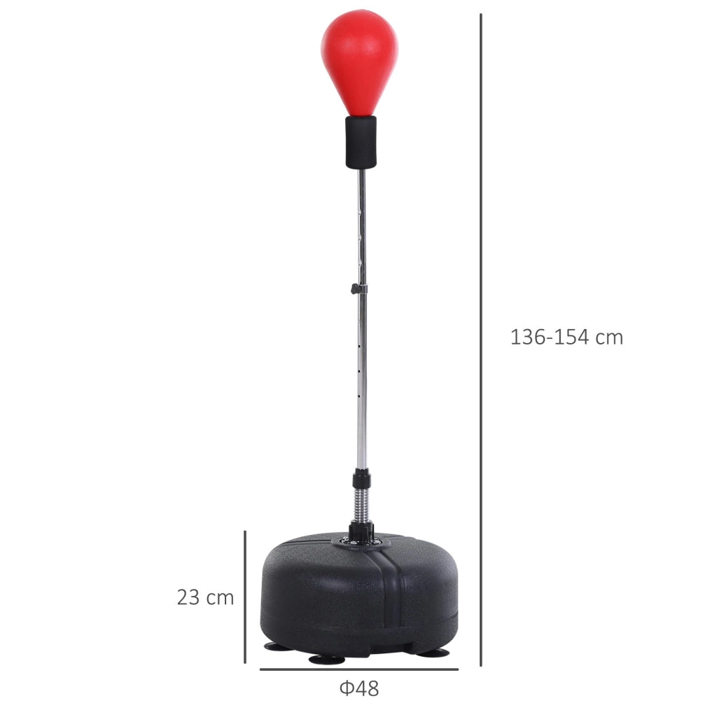 Punching Ball con Altezza Regolabile e Base ¨C Minimal ¨C Rosso 136-154 cm