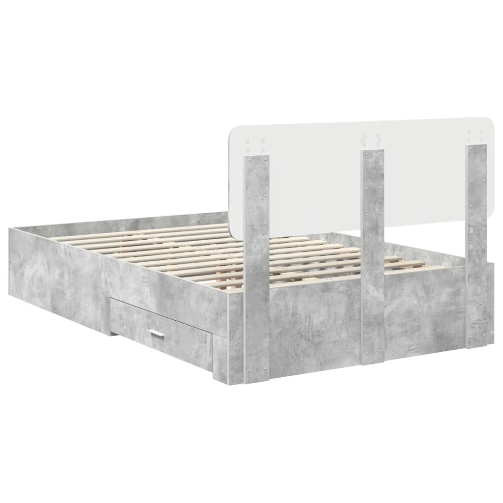 Struttura del letto con testiera Grigio cemento 120 x 190 cm 3412403