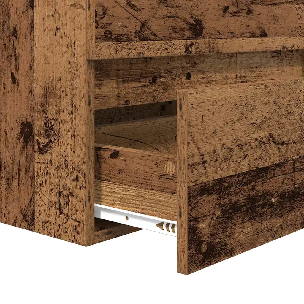 Set di mobili per il Bagno | Armadio da bagno 2 pz Legno Antico e Bianco