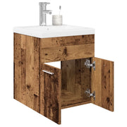 Mobile da Bagno con Lavabo Integrato e Rubinetto-Armadietto da bagno con Lavandino Legno Antico 748985