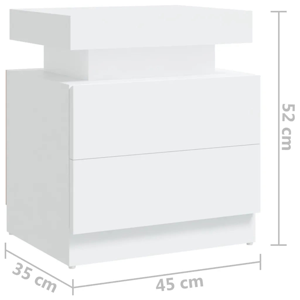 Comodino Bianco 45x35x52 cm in Legno Multistrato 326849