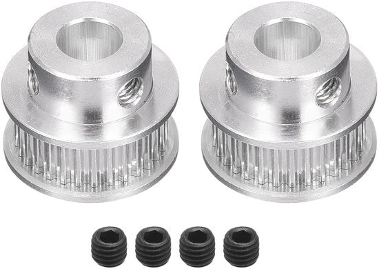 Dischi di distribuzione in alluminio - 30 denti - 6,35 mm diametro foro - 6 mm larghezza cinghia - 2 pezzi - Adatto per macchine CNC - Dischi cinghia