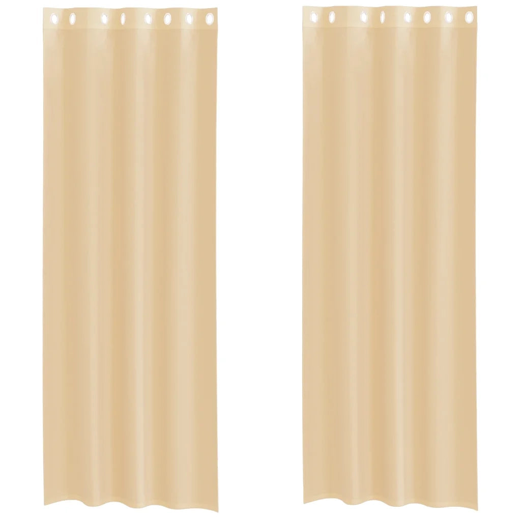 Tende in Voile con Occhielli 2 pz Sabbia 4102123