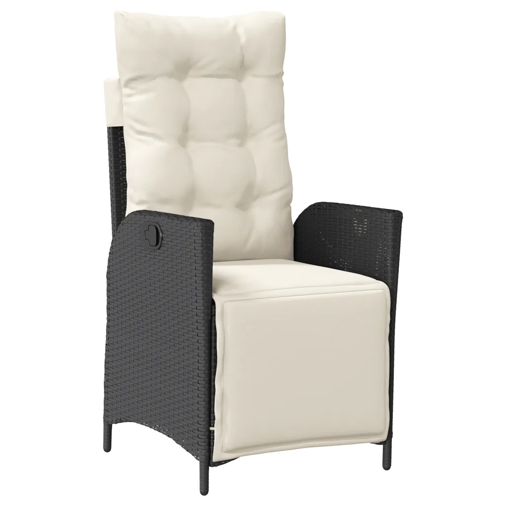 Set da Bistrò 3 pz con Cuscini Nero in Polyrattan 365296