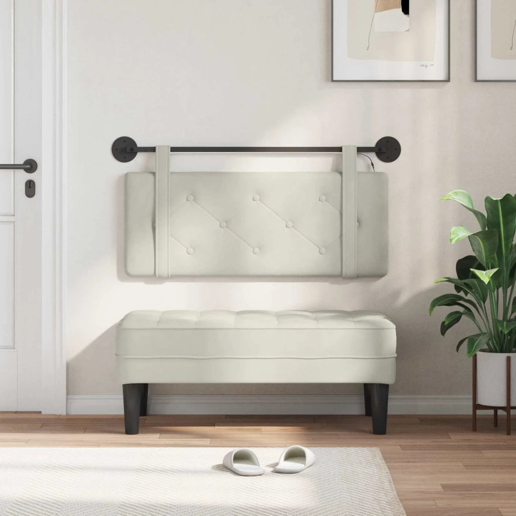 Testiera | Testata sospesa Con luce LED Crema Velluto