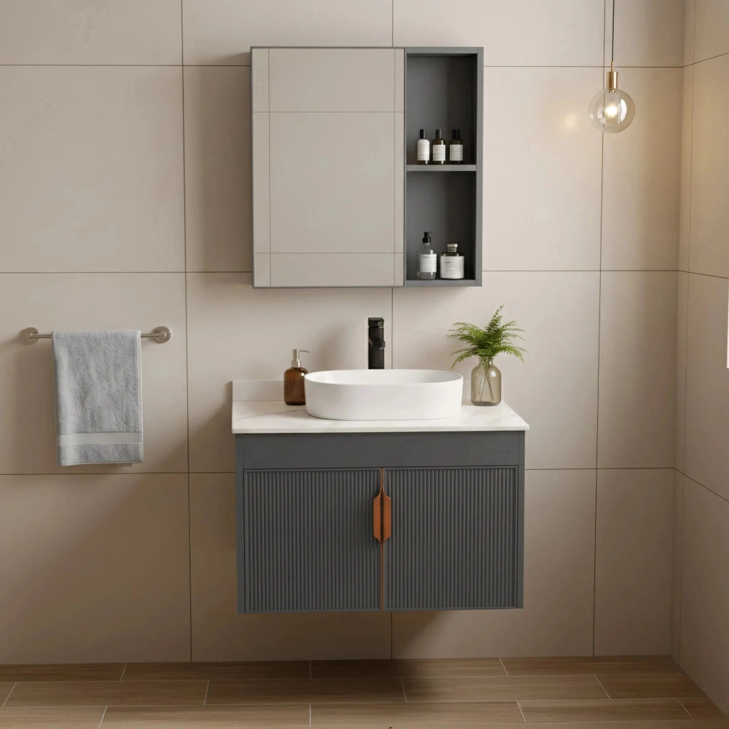 Set Di Mobili Da Bagno Con Top Modo 60cm Grey