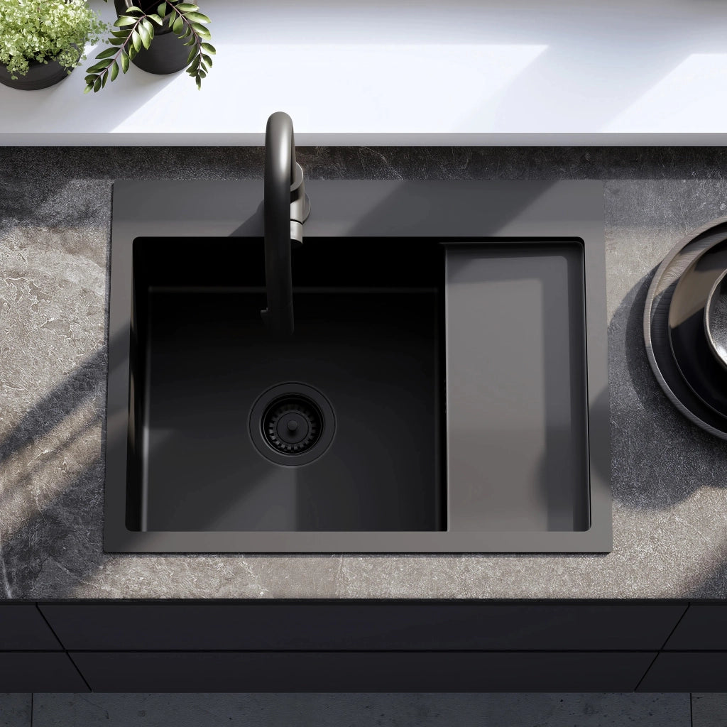 Lavello In Acciaio Fin Black senza rubinetto da cucina
