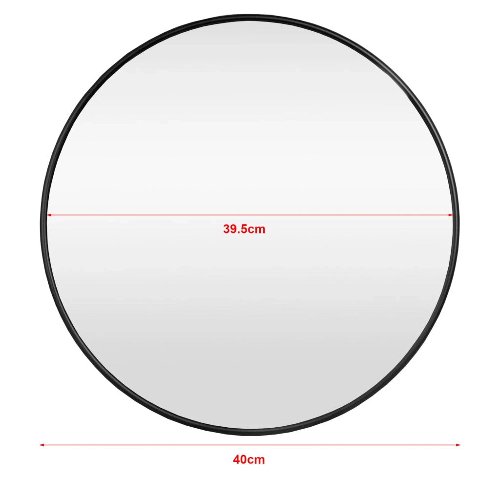 Specchio da parete diametro 40 cm cornice in alluminio nero 03_0007934