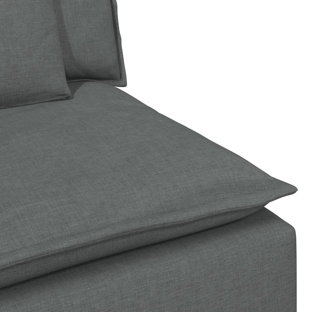 Divano Modulare con Poggiapiedi e Cuscini Grigio Scuro 3321058