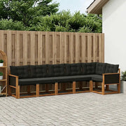 Set di divani da esterno con cuscino 6 pcs Naturale e Nero 3381976