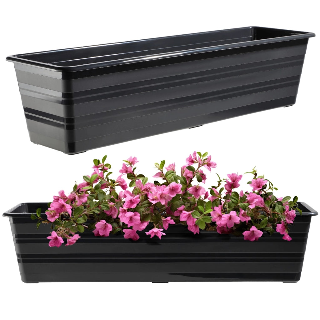 KADAX Vaso da fiori per balcone, grande, 60 cm, confezione da 6 pezzi, supporto per fiori