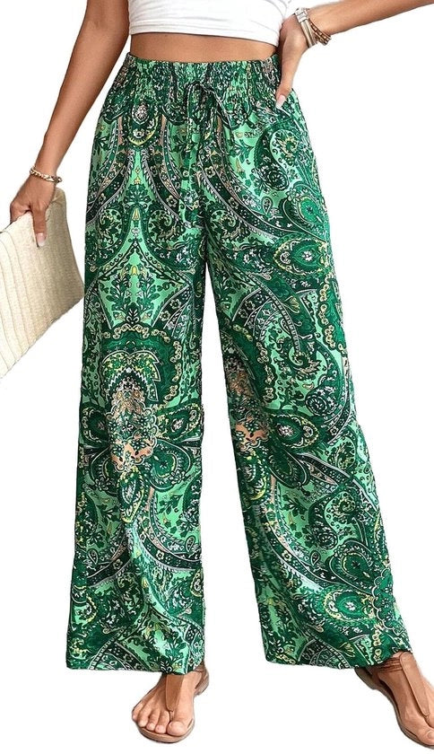 Casual Strandbroek con Alta Cintura per Donne con Stile Boho