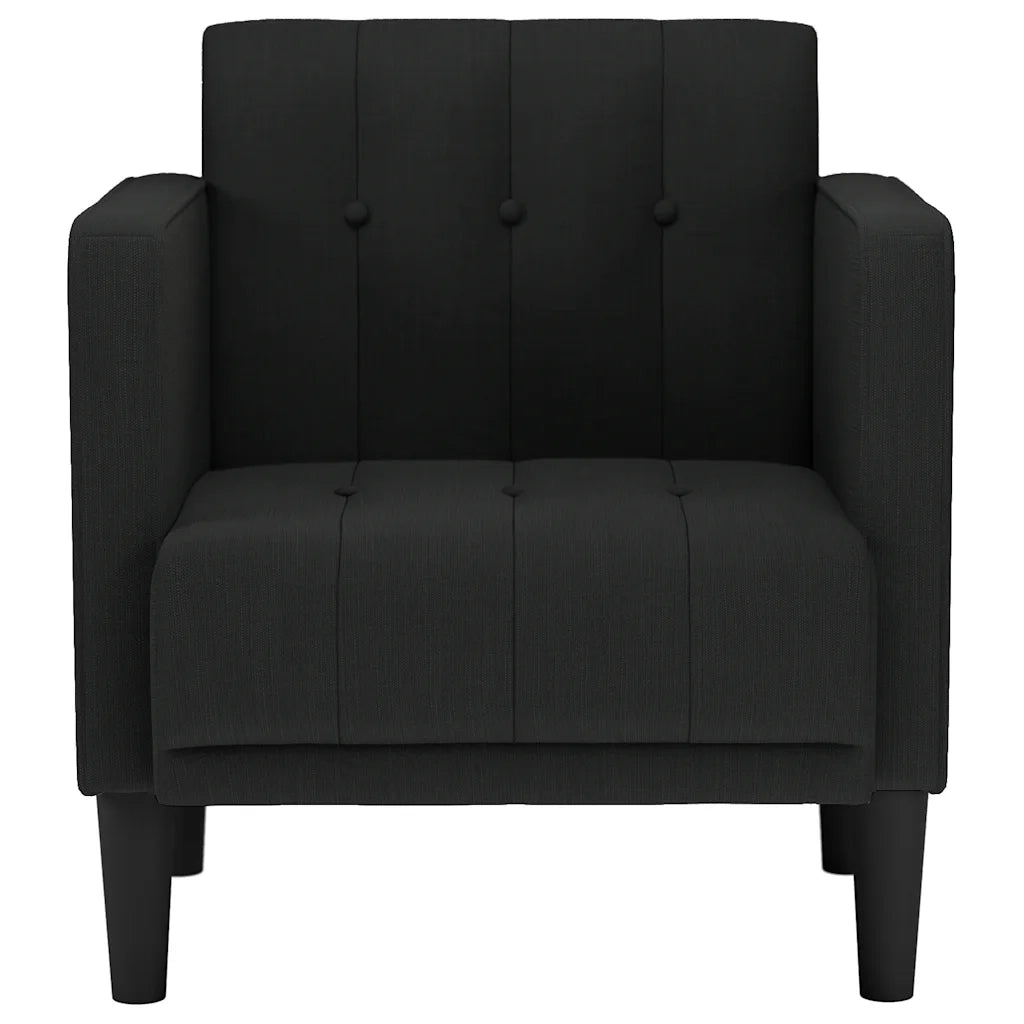 Divano Poltrona | Sedia con Braccioli Nero 53 cm in Tessuto
