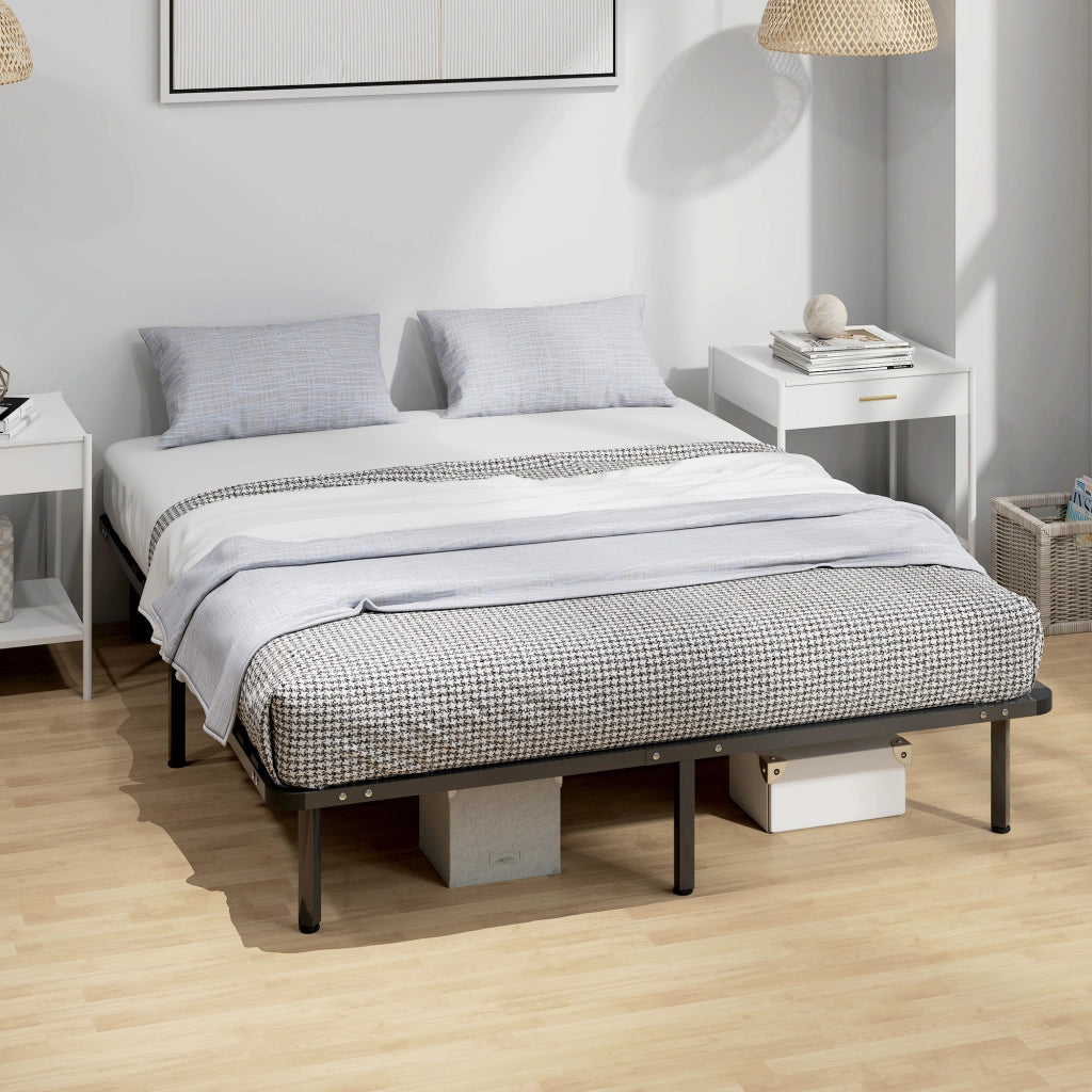 Letto Matrimoniale Contenitore in Legno Massello con Rete a Doghe ¨C Minimal ¨C Nero 160x190 cm