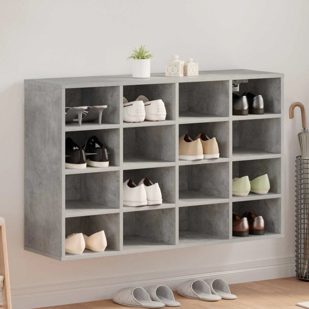Mobile per scarpe-Scarpiera Grigio cemento 103 x 30 x 67 cm