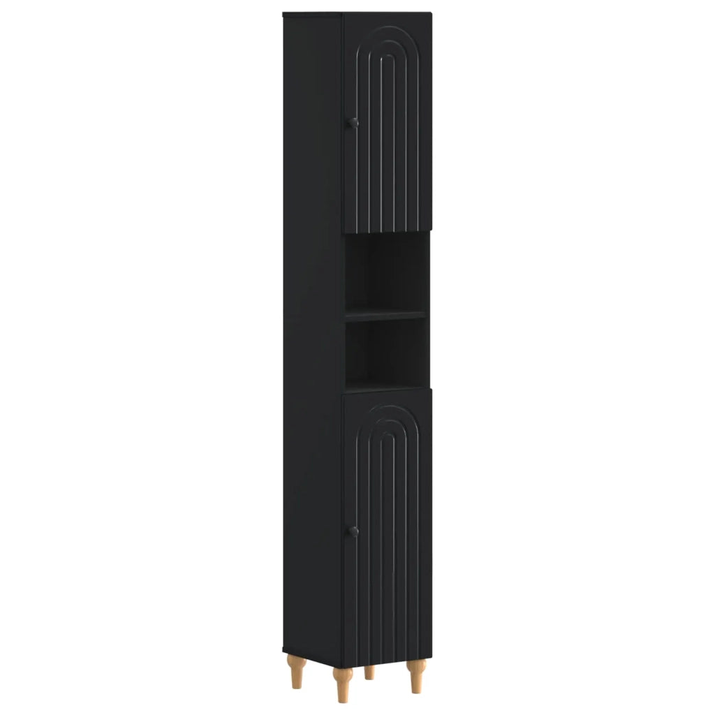 Armadio da Bagno con Ripiano Aperto ALKMAAR Nero 896156