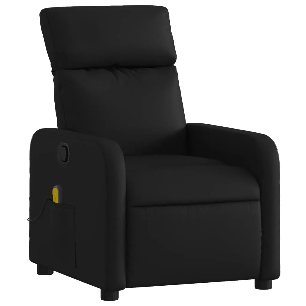Poltrona reclinabile massaggiante in similpelle nera 3206875