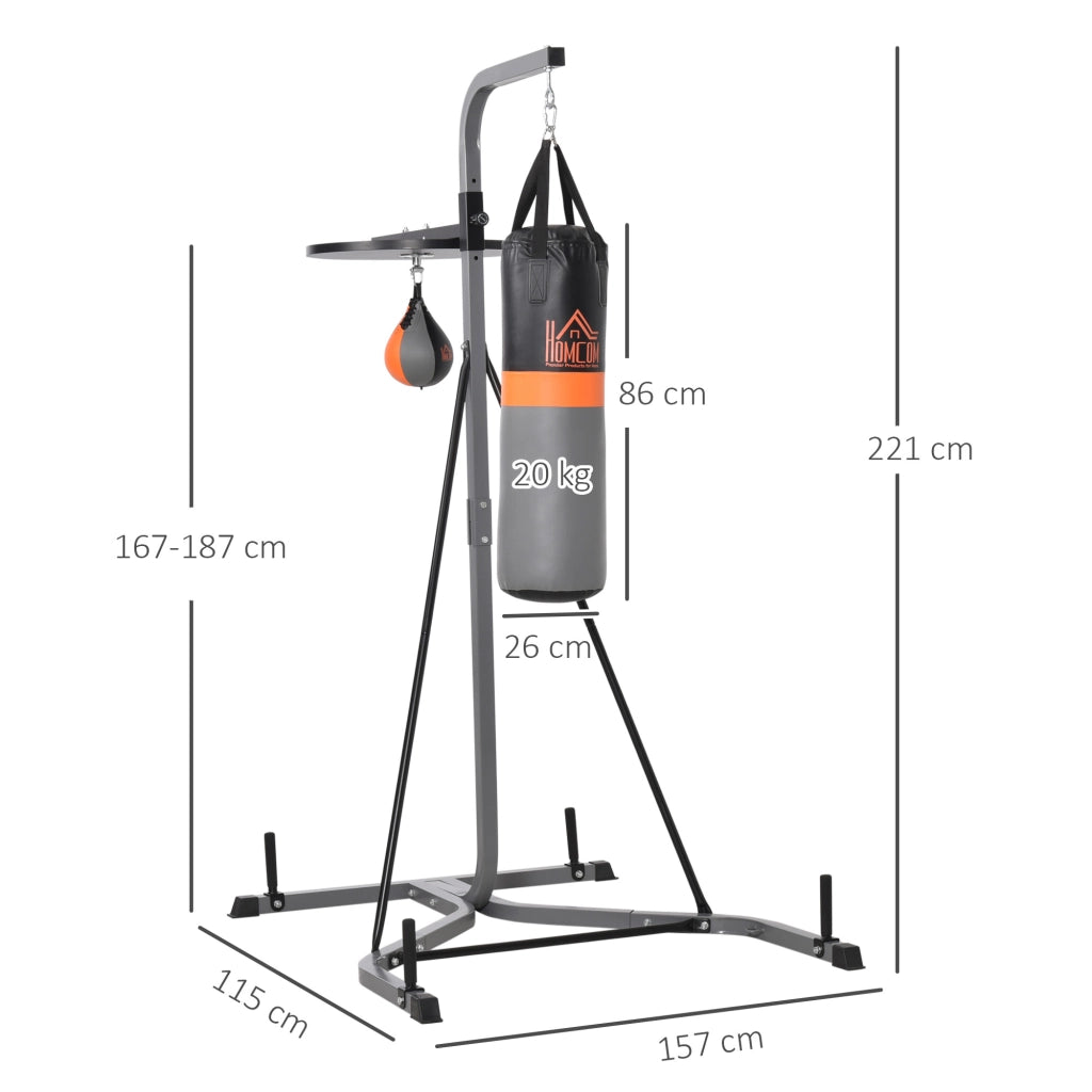 Supporto per Sacco da Boxe con Piedi ¨C Minimal ¨C Nero Acciaio