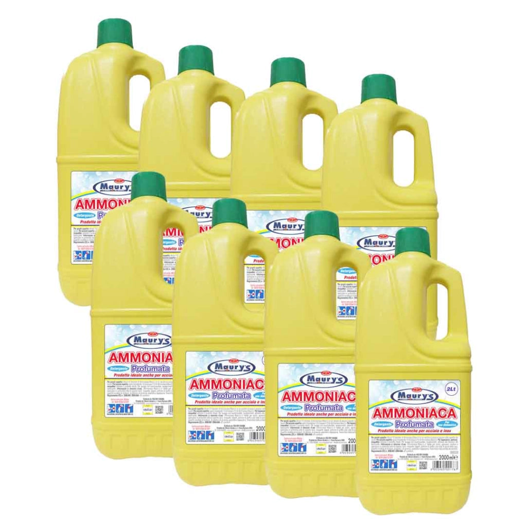 MAURY'S SET 8 CONFEZIONI DI AMMONIACA PROFUMATA DA 2 LT CIASCUNA
