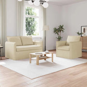 Set di divani 2 pcs Crema 136 x 82 x 85 cm Tessuto 3407528