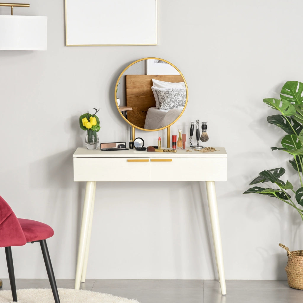 Cassettiera con specchio ¨C Minimal ¨C 80x40x123 cm bianco