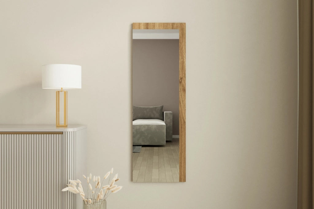 Solbiate, Specchio Forma Rettangolare, 40x120h cm Marrone Noce