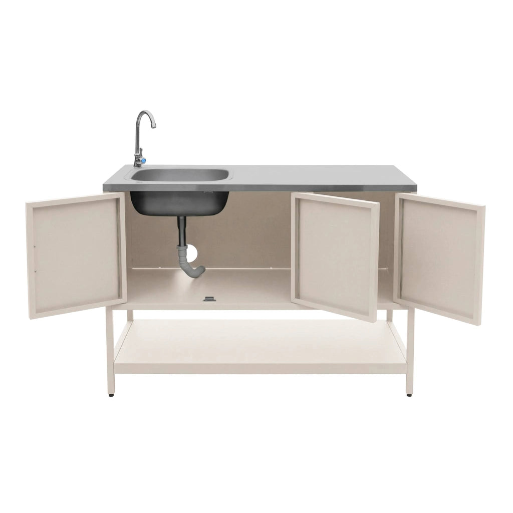 Modulo cucina da esterno con barbecue a gas a 3 bruciatori, 2 moduli,