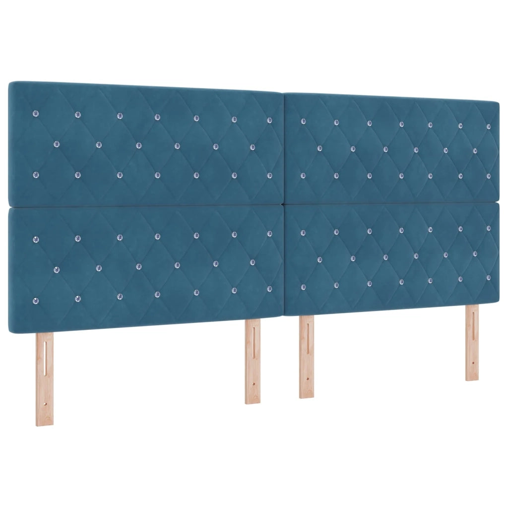 Letto box spring con materasso Blu 200 x 200 cm Velluto 3453708