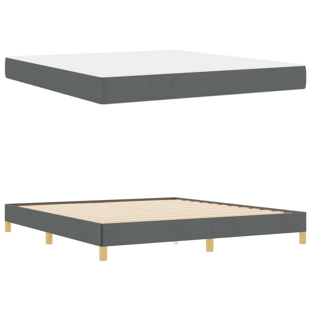 Letto a molle con materasso Grigio scuro 180 x 200 cm Tessuto