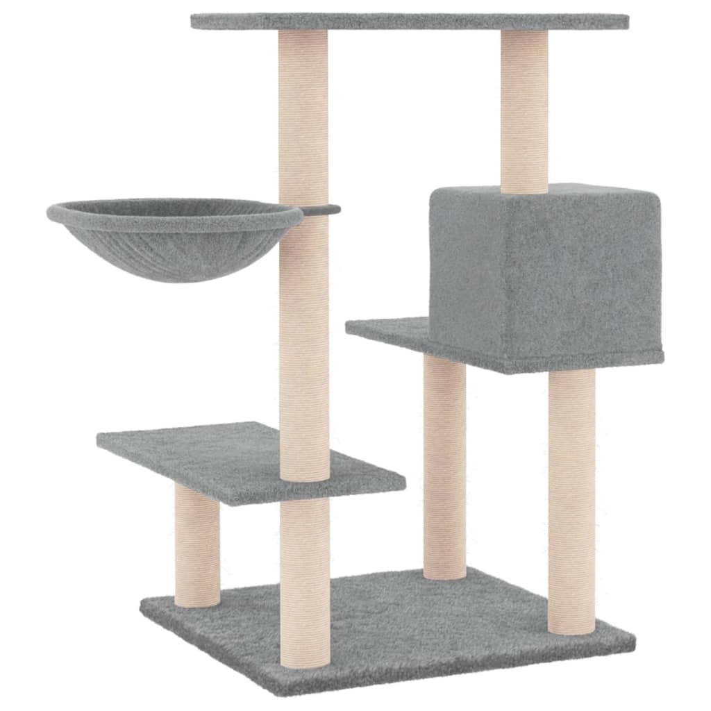 Tiragraffi per gatti torre per arrampicata giocattolo piattaforma per arrampicata con tiragraffi in sisal leggero 82,5 cm grigio 02_0022620