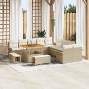 Set Divano da Giardino con cuscino 13 pcs Beige e Crema