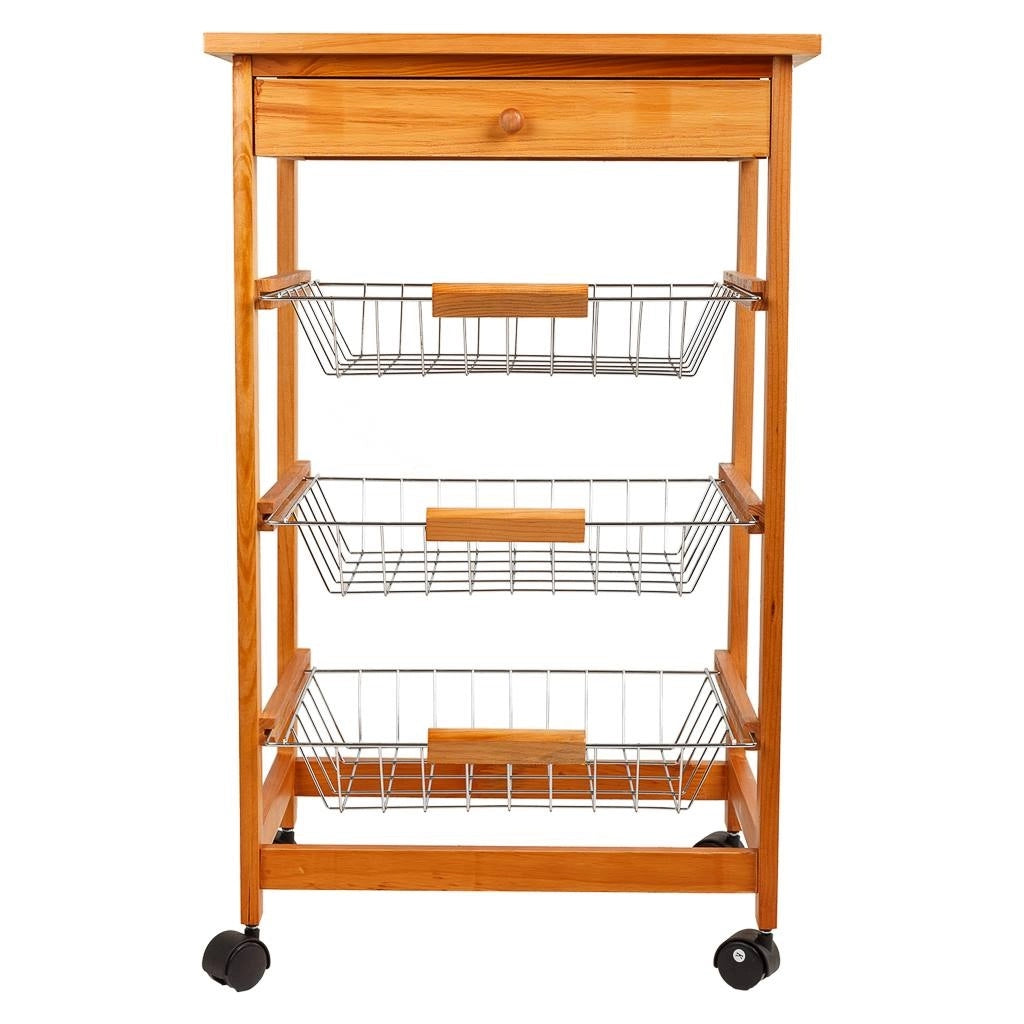 Carrello da cucina in legno marrone 47x37x76h
