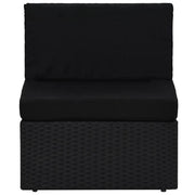 Seduta Centrale Modulare in Polyrattan Nero 49498