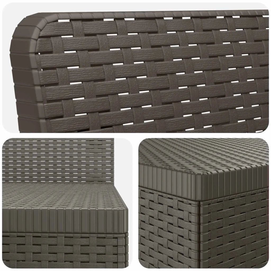 Divano da esterno-Divano da Giardino 4 posti aspetto rattan PP Grigio Chiaro