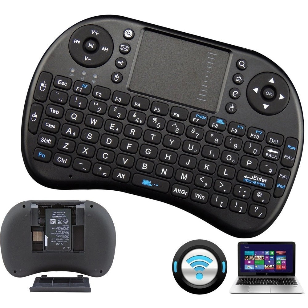 Trade Shop - Mini Tastiera Wireless 2,4ghz Qwerty Touchpad Per Android Tv Xbox Pc 92 Tasti -