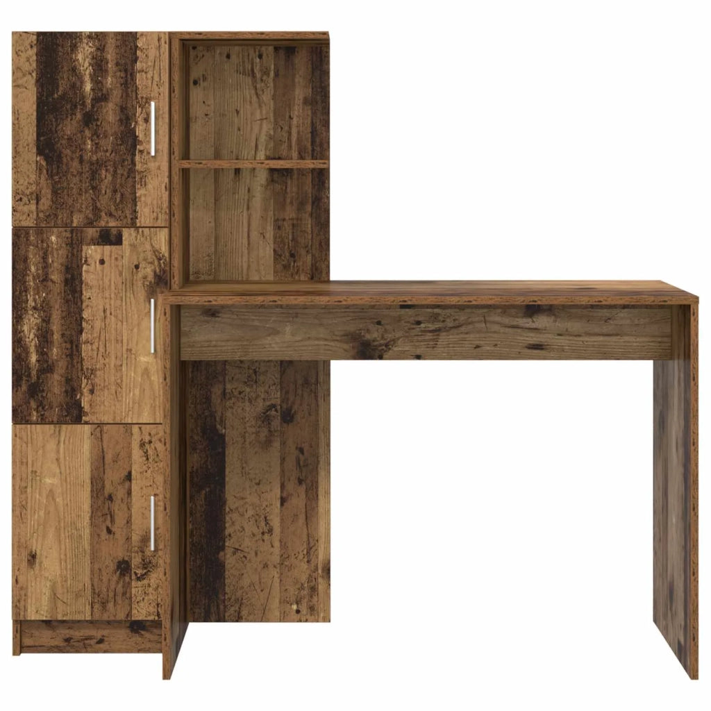 Scrivania | Tavolo da Ufficio 2 pz Legno vecchio