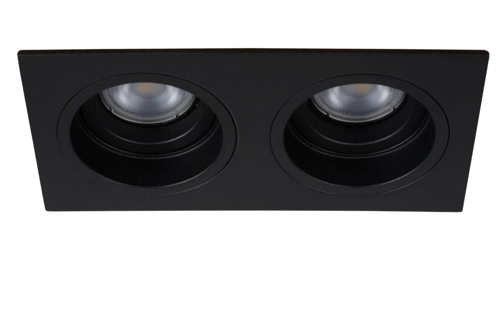 Lucide Embed faretto da soffitto 2xGU10 nero 50W metallo