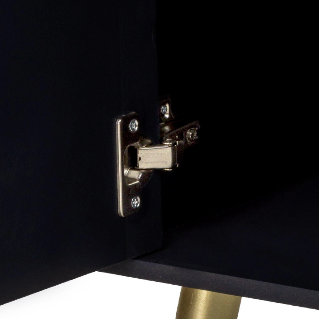 Comodino in legno nero 40x35x71h cm